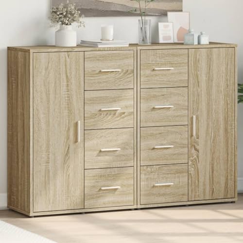 Emmtore Elegantes Eichenbuffet-Set Premium Holzlager Möbel für Esszimmer und Wohnzimmer,Stylische Anrichte mit 2 Türen und 6 Schubladen Mattfinish Sonoma Eiche Emmtore Elegantes Eichenbuffet-Set Premium Holzlager Möbel für Esszimmer und Wohnzimmer,Stylische Anrichte mit 2 Türen und 6 Schubladen Mattfinish Sonoma Eiche von Emmtore