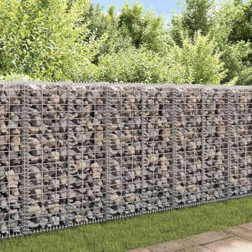 Emmtore Gabionenwand mit Abdeckung Verzinkter Stahl Gabione Steingabionen Steinkorb Wand Mauer 20×20×100 cm Emmtore Gabionenwand mit Abdeckung Verzinkter Stahl Gabione Steingabionen Steinkorb Wand Mauer 20×20×100 cm von Emmtore