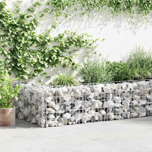 Emmtore Gabionenwand mit Abdeckung Verzinkter Stahl Gabione Steingabionen Steinkorb Wand Mauer 600×50×50 cm Emmtore Gabionenwand mit Abdeckung Verzinkter Stahl Gabione Steingabionen Steinkorb Wand Mauer 600×50×50 cm von Emmtore