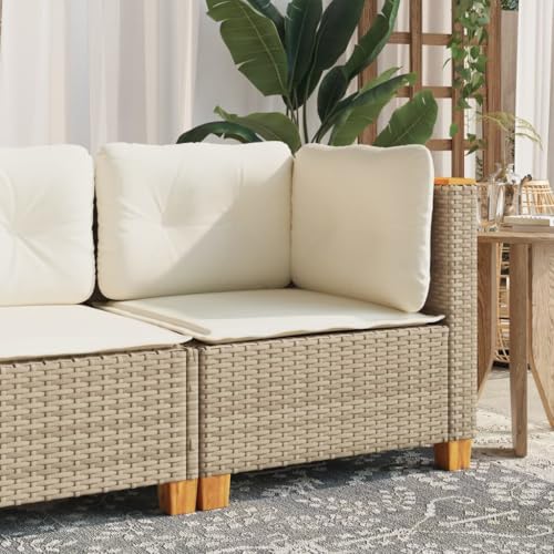 Emmtore Garten-Ecksofa mit Kissen Beige Poly Rattan Without Carving Emmtore Garten-Ecksofa mit Kissen Beige Poly Rattan Without Carving von Emmtore