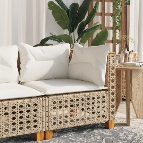 Emmtore Garten-Ecksofa mit Kissen Beige Poly Rattan with Carving Emmtore Garten-Ecksofa mit Kissen Beige Poly Rattan with Carving von Emmtore