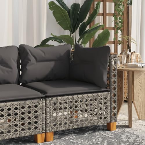 Emmtore Garten-Ecksofa mit Kissen Grau Poly Rattan with Carving Emmtore Garten-Ecksofa mit Kissen Grau Poly Rattan with Carving von Emmtore