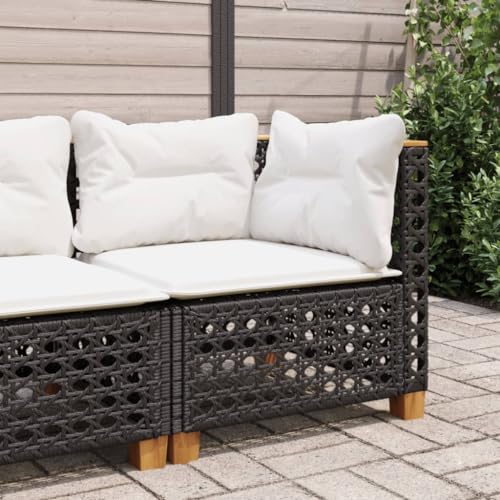 Emmtore Garten-Ecksofa mit Kissen Schwarz Poly Rattan with Carving Emmtore Garten-Ecksofa mit Kissen Schwarz Poly Rattan with Carving von Emmtore