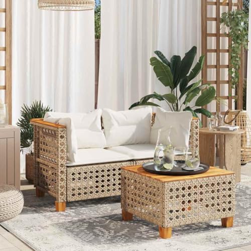 Emmtore Garten-Ecksofas mit Kissen 2 STK. Beige Poly Rattan with Carving Emmtore Garten-Ecksofas mit Kissen 2 STK. Beige Poly Rattan with Carving von Emmtore