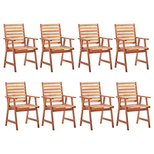 Emmtore Garten-Essstühle 8 STK. Massivholz Akazie von Emmtore