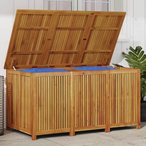 Emmtore Gartenbox, Auflagenbox mit Stauraum, Kissenbox mit Wasserfestem Beutel, Aufbewahrungsbox Gartentruhe Holztruhe, Massivholz Akazie,150 x 80 x 75 cm von Emmtore