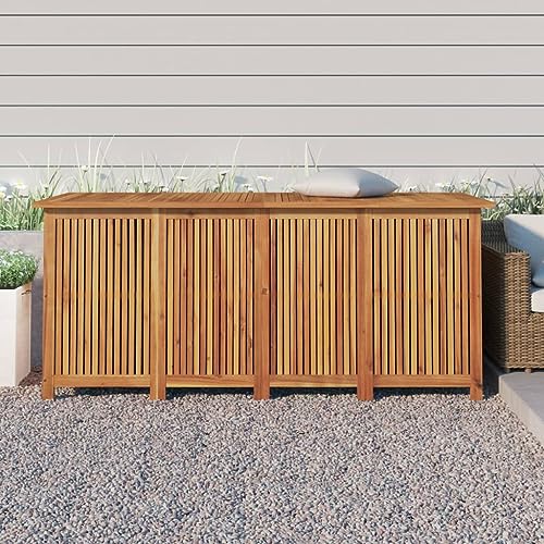 Emmtore Gartenbox, Auflagenbox mit Stauraum, Kissenbox mit Wasserfestem Beutel, Aufbewahrungsbox Gartentruhe Holztruhe, Massivholz Akazie,175 x 80 x 75 cm von Emmtore
