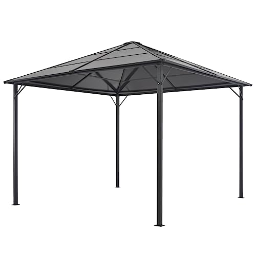 Emmtore Gartenpavillon mit Dach Aluminium Pavillon Partyzelt Gartenzelt Festzelt 3×3 m Anthrazit Emmtore Gartenpavillon mit Dach Aluminium Pavillon Partyzelt Gartenzelt Festzelt 3×3 m Anthrazit von Emmtore
