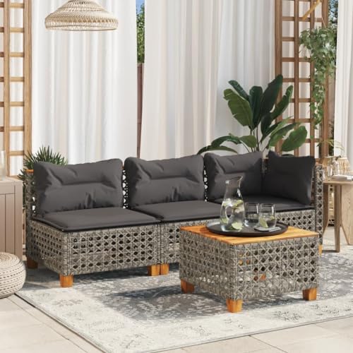 Emmtore Gartensofa mit Kissen 3-Sitzer Grau Poly Rattan with Carving Emmtore Gartensofa mit Kissen 3-Sitzer Grau Poly Rattan with Carving von Emmtore