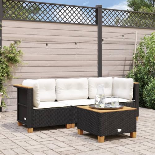 Emmtore Gartensofa mit Kissen 3-Sitzer Schwarz Poly Rattan Without Carving Emmtore Gartensofa mit Kissen 3-Sitzer Schwarz Poly Rattan Without Carving von Emmtore