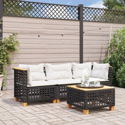 Emmtore Gartensofa mit Kissen 3-Sitzer Schwarz Poly Rattan with Carving Emmtore Gartensofa mit Kissen 3-Sitzer Schwarz Poly Rattan with Carving von Emmtore