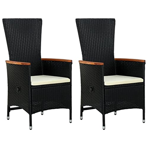 Emmtore Gartenstühle 2 STK. mit Polstern Poly Rattan Schwarz Emmtore Gartenstühle 2 STK. mit Polstern Poly Rattan Schwarz von Emmtore