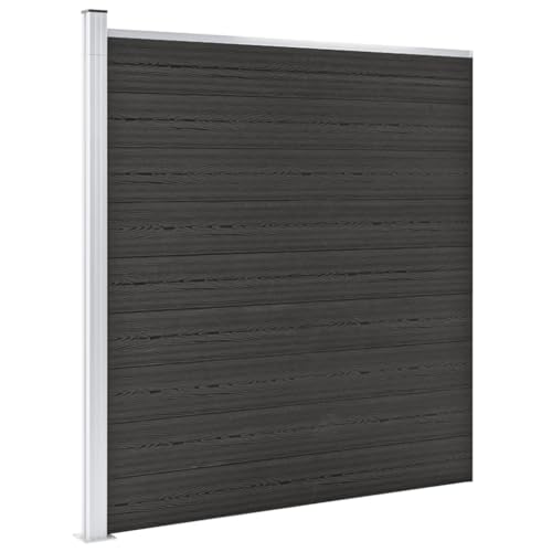 Emmtore Gartenzaun WPC Sichtschutzzaun Windschutzzaun Lamellenzaun Windschutz Sichtschutz Zaun Element Terrasse Garten 175x186 cm Grau von Emmtore