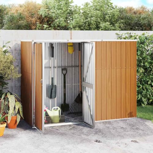 Emmtore Gerätehaus Geräteschuppen Gartenhaus Gartenschuppen Schuppen Lagerschuppen Werkzeugschuppen Verzinkter Stahl Braun,225 x 89 x 161 cm Emmtore Gerätehaus Geräteschuppen Gartenhaus Gartenschuppen Schuppen Lagerschuppen Werkzeugschuppen Verzinkter Stahl Braun,225 x 89 x 161 cm von Emmtore