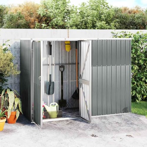 Emmtore Gerätehaus Geräteschuppen Gartenhaus Gartenschuppen Schuppen Lagerschuppen Werkzeugschuppen Verzinkter Stahl Grau,225 x 89 x 161 cm Emmtore Gerätehaus Geräteschuppen Gartenhaus Gartenschuppen Schuppen Lagerschuppen Werkzeugschuppen Verzinkter Stahl Grau,225 x 89 x 161 cm von Emmtore