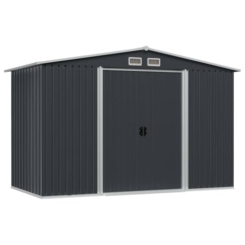 Emmtore Gerätehaus Metall Schuppen Gartenhaus Geräteschuppen,Anthrazit von Emmtore
