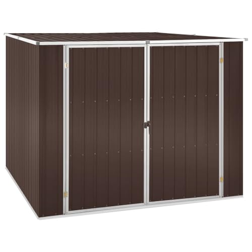 Emmtore Gerätehaus ohne Boden Doppeltür Schrägdach Geräteschuppen Schuppen Gartenhaus Gartenschuppen 195x198x159cm Verzinkter Stahl Braun Emmtore Gerätehaus ohne Boden Doppeltür Schrägdach Geräteschuppen Schuppen Gartenhaus Gartenschuppen 195x198x159cm Verzinkter Stahl Braun von Emmtore