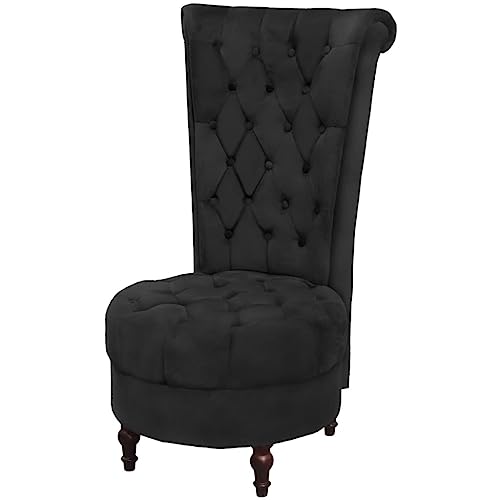 Emmtore Hochlehner-Sessel Polstersessel Relaxsessel Wohnzimmer Lehnstuhl Hochlehne Schwarz Stoff von Emmtore