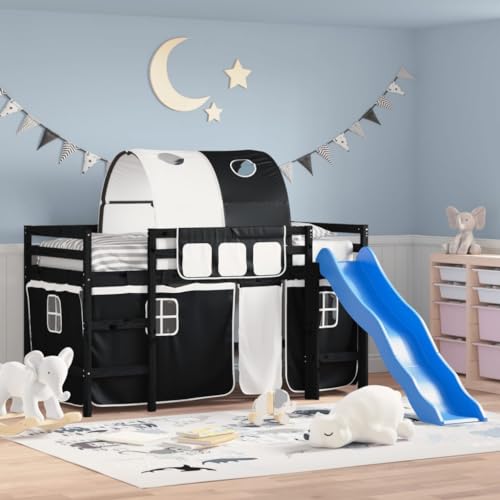 Emmtore Kinderhochbett, Hochbett mit Tunnel Vorhängen, Spielbett Bett für Kinder ab 6 Jahren, Kinderbett Etagenbett Stockbett,Schwarz,80 x 200 cm Emmtore Kinderhochbett, Hochbett mit Tunnel Vorhängen, Spielbett Bett für Kinder ab 6 Jahren, Kinderbett Etagenbett Stockbett,Schwarz,80 x 200 cm von Emmtore