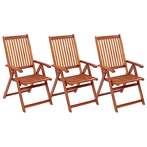 Emmtore Klappbare Gartenstühle 3 STK. Massivholz Akazie von Emmtore