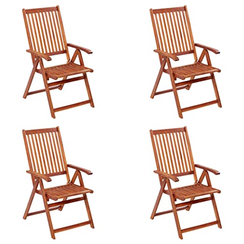 Emmtore Klappbare Gartenstühle 4 STK. Massivholz Akazie von Emmtore