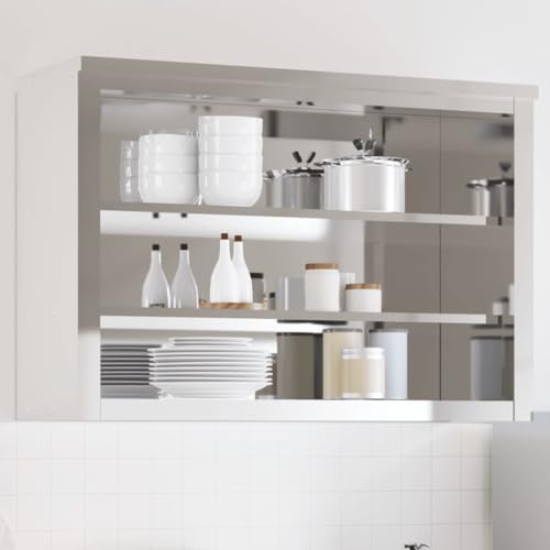 Emmtore Küchen-Wandschrank mit Ablagen Edelstahl Küchenschrank mit Ablagen Wandmontage, Gastro Hängeschrank Schrank, Edelstahlschrank Wandhängeschrank von Emmtore