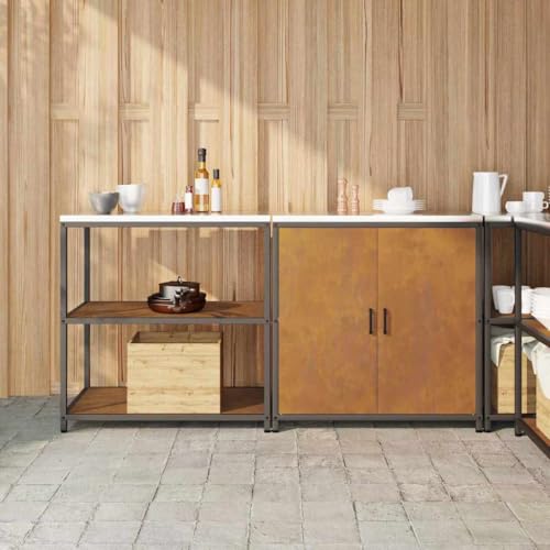 Emmtore Küchenregal Vorratslager, pulverbeschichteter Oberfläche Küchenlager-Set mit Regal mit Speicher mit Tür Verstellbar Witterungsbeständiger Stahl,180 x 50 x 92 cm Emmtore Küchenregal Vorratslager, pulverbeschichteter Oberfläche Küchenlager-Set mit Regal mit Speicher mit Tür Verstellbar Witterungsbeständiger Stahl,180 x 50 x 92 cm von Emmtore
