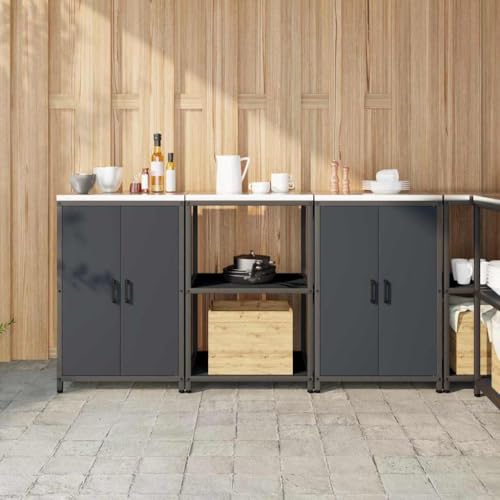 Emmtore Küchenregal Vorratslager,Industrie-Stil mit rechteckigem Design, pulverbeschichteter Oberfläche und verstellbaren Regalen Anthrazit,180 x 50 x 92 cm Emmtore Küchenregal Vorratslager,Industrie-Stil mit rechteckigem Design, pulverbeschichteter Oberfläche und verstellbaren Regalen Anthrazit,180 x 50 x 92 cm von Emmtore