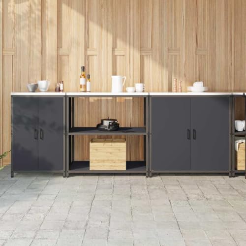 Emmtore Küchenregal Vorratslager Garage Set pulverbeschichteter Oberfläche und verstellbaren Regalen Anthrazit,240 x 50 x 92 cm Emmtore Küchenregal Vorratslager Garage Set pulverbeschichteter Oberfläche und verstellbaren Regalen Anthrazit,240 x 50 x 92 cm von Emmtore