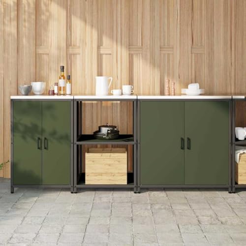 Emmtore Küchenregal Vorratslager Garage Set pulverbeschichteter Oberfläche und verstellbaren Regalen Olivgrün,210 x 50 x 92 cm Emmtore Küchenregal Vorratslager Garage Set pulverbeschichteter Oberfläche und verstellbaren Regalen Olivgrün,210 x 50 x 92 cm von Emmtore