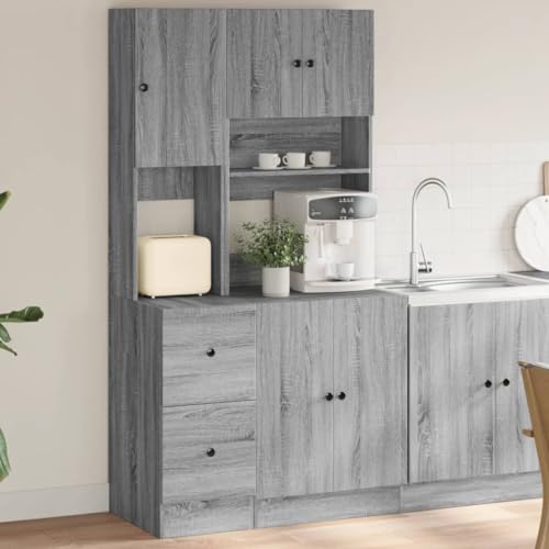 Emmtore Küchenschrank,Küchenzeile mit Türen Schubladen,Hochschrank für Küche Restaurant Hotel,Küchenmöbel,Grau Sonoma Emmtore Küchenschrank,Küchenzeile mit Türen Schubladen,Hochschrank für Küche Restaurant Hotel,Küchenmöbel,Grau Sonoma von Emmtore