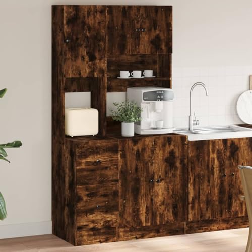 Emmtore Küchenschrank,Küchenzeile mit Türen Schubladen,Hochschrank für Küche Restaurant Hotel,Küchenmöbel,Räuchereiche Emmtore Küchenschrank,Küchenzeile mit Türen Schubladen,Hochschrank für Küche Restaurant Hotel,Küchenmöbel,Räuchereiche von Emmtore