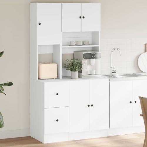 Emmtore Küchenschrank,Küchenzeile mit Türen Schubladen,Hochschrank für Küche Restaurant Hotel,Küchenmöbel,Weiß Emmtore Küchenschrank,Küchenzeile mit Türen Schubladen,Hochschrank für Küche Restaurant Hotel,Küchenmöbel,Weiß von Emmtore