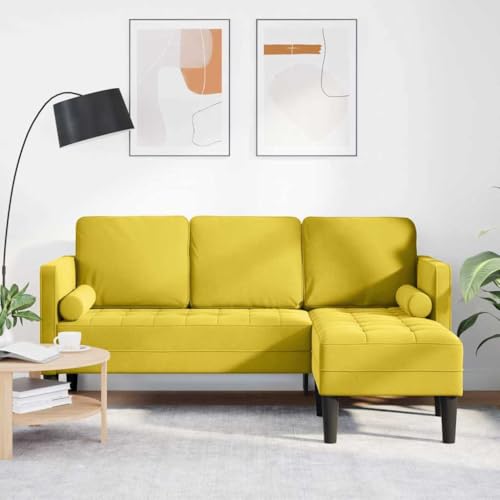 Emmtore L-förmiges Sofa Gelb 173x131x67 cm Samt Ergonomisches Design | Fleckenresistent Polyester Für Innen von Emmtore