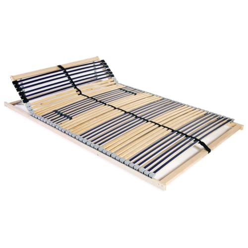 Emmtore Lattenrost 42 Latten 7 Zonen 120x200cm Lattenrahmen Bettrost Holzlatten Kopfteilverstellung (manuell),120 x 200 cm von Emmtore