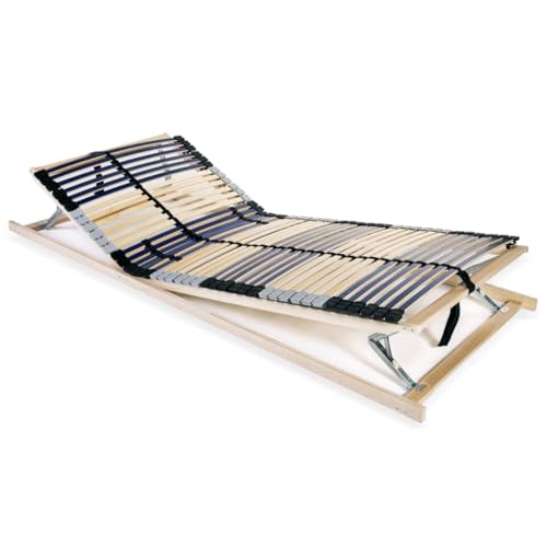 Emmtore Lattenrost 42 Latten 7 Zonen 80x200cm Lattenrahmen Bettrost Holzlatten Kopf- und Fußteilverstellung (manuell),80 x 200 cm von Emmtore