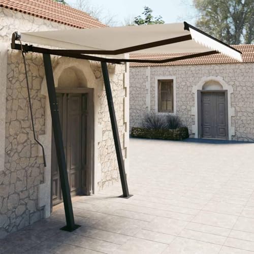 Emmtore Markise Automatisch Einziehbar mit Pfosten Gelenkarmmarkise Sonnenmarkise Balkonmarkise Sonnenschutz Sichtschutz Terrasse Garten 3x2,5 m Creme Emmtore Markise Automatisch Einziehbar mit Pfosten Gelenkarmmarkise Sonnenmarkise Balkonmarkise Sonnenschutz Sichtschutz Terrasse Garten 3x2,5 m Creme von Emmtore