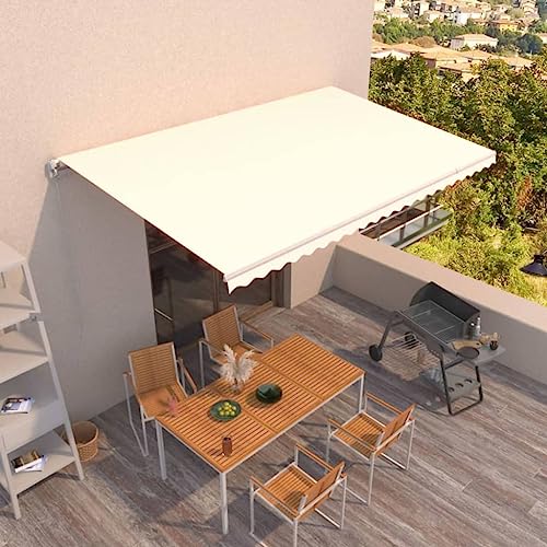 Emmtore Markise Gelenkarmmarkise Balkonmarkise Sonnenschutz Sichtschutz Terrasse Balkon Manuell Einziehbar 500x300 cm Creme Emmtore Markise Gelenkarmmarkise Balkonmarkise Sonnenschutz Sichtschutz Terrasse Balkon Manuell Einziehbar 500x300 cm Creme von Emmtore