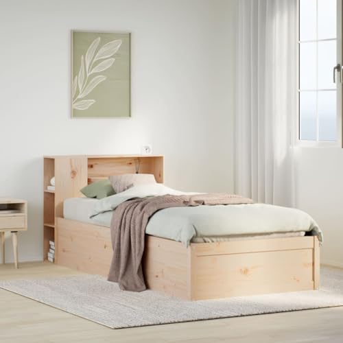 Emmtore Massivholzbett, Holzbett Bett ohne Matratze mit Kopfteil, Bettrahmen Bettgestell mit Lattenrost, Natur,75 x 190 cm Emmtore Massivholzbett, Holzbett Bett ohne Matratze mit Kopfteil, Bettrahmen Bettgestell mit Lattenrost, Natur,75 x 190 cm von Emmtore