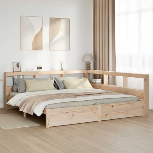 Emmtore Massivholzbett mit Regal ohne Matratze Kiefer, Holzbett mit Regal, Massivholzbett mit Regal, Bett, Holzbett mit Bücherregal Natur,200 x 200 cm Emmtore Massivholzbett mit Regal ohne Matratze Kiefer, Holzbett mit Regal, Massivholzbett mit Regal, Bett, Holzbett mit Bücherregal Natur,200 x 200 cm von Emmtore