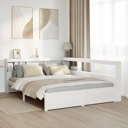 Emmtore Massivholzbett mit Regal ohne Matratze Kiefer, Holzbett mit Regal, Massivholzbett mit Regal, Bett, Holzbett mit Bücherregal Weiß,150 x 200 cm Emmtore Massivholzbett mit Regal ohne Matratze Kiefer, Holzbett mit Regal, Massivholzbett mit Regal, Bett, Holzbett mit Bücherregal Weiß,150 x 200 cm von Emmtore