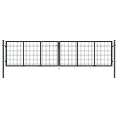 Emmtore Mesh-Gartentor Verzinkter Stahl 400 x 150 cm Grau Emmtore Mesh-Gartentor Verzinkter Stahl 400 x 150 cm Grau von Emmtore