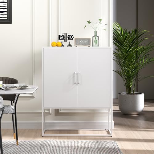 Emmtore Metall-Sideboard,Lagerschrank– 2 Regale, freistehender Stahlschrank, Magnettüren, Anti-Kipp-Sicherung, Wohnzimmer, Küche, Büro, Weiß, H 109 cm × B 85 cm × T 40 cm Emmtore Metall-Sideboard,Lagerschrank– 2 Regale, freistehender Stahlschrank, Magnettüren, Anti-Kipp-Sicherung, Wohnzimmer, Küche, Büro, Weiß, H 109 cm × B 85 cm × T 40 cm von Emmtore