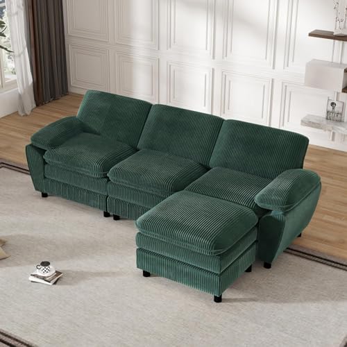 Emmtore Modulares Kombi, Lampen-Velvet-Kombi-Sofa mit abnehmbarem osmanischen Wohnzimmer, Doppel-Kissen-Sofa (Grün) von Emmtore