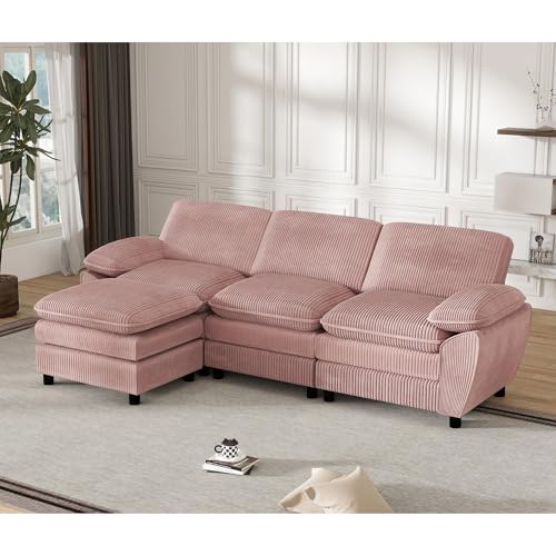 Emmtore Modulares Kombi, Lampen-Velvet-Kombi-Sofa mit abnehmbarem osmanischen Wohnzimmer, Doppel-Kissen-Sofa (Rosa) von Emmtore