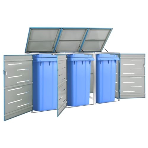Emmtore Mülltonnenbox für 3 Tonne Abschließbar Rostfrei Müllbox Mülltonne Mülltonnenverkleidung Müllcontainer Gartenbox 69x77,5x115cm,Blau,3 Tonnen Emmtore Mülltonnenbox für 3 Tonne Abschließbar Rostfrei Müllbox Mülltonne Mülltonnenverkleidung Müllcontainer Gartenbox 69x77,5x115cm,Blau,3 Tonnen von Emmtore