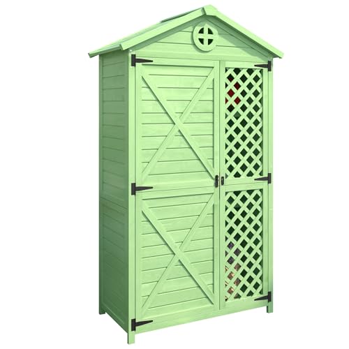 Emmtore Outdoor Holz Gartenmöbel Aufbewahrungsschuppen, Werkzeughaus für Garten, Terrasse, verblassungsfrei, wetterfest, wartungsfrei, umweltfreundlich, sicher und geschützt, grün Emmtore Outdoor Holz Gartenmöbel Aufbewahrungsschuppen, Werkzeughaus für Garten, Terrasse, verblassungsfrei, wetterfest, wartungsfrei, umweltfreundlich, sicher und geschützt, grün von Emmtore