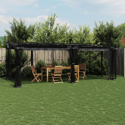 Emmtore Pavillon mit Netzwände Schiebedach, Sonnenschutz Überdachung für Terrasse Garten, Gartenpavillon Terrassendach Gartenzeltn Anthrazit 6x3 m Stahl Emmtore Pavillon mit Netzwände Schiebedach, Sonnenschutz Überdachung für Terrasse Garten, Gartenpavillon Terrassendach Gartenzeltn Anthrazit 6x3 m Stahl von Emmtore