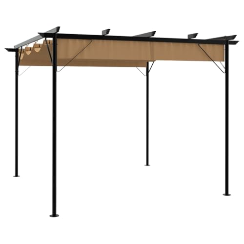 Emmtore Pergola mit Ausziehbarem Dach Taupe 3x3 m Stahl 180 g/m² Emmtore Pergola mit Ausziehbarem Dach Taupe 3x3 m Stahl 180 g/m² von Emmtore