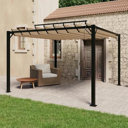 Emmtore Pergola mit Lamellendach 3x3 m Taupe Stoff und Aluminium Emmtore Pergola mit Lamellendach 3x3 m Taupe Stoff und Aluminium von Emmtore